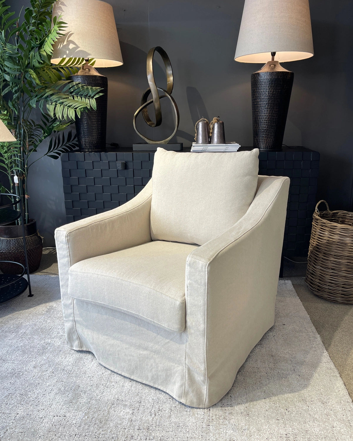 Maine Slipcover Armchair - Natural