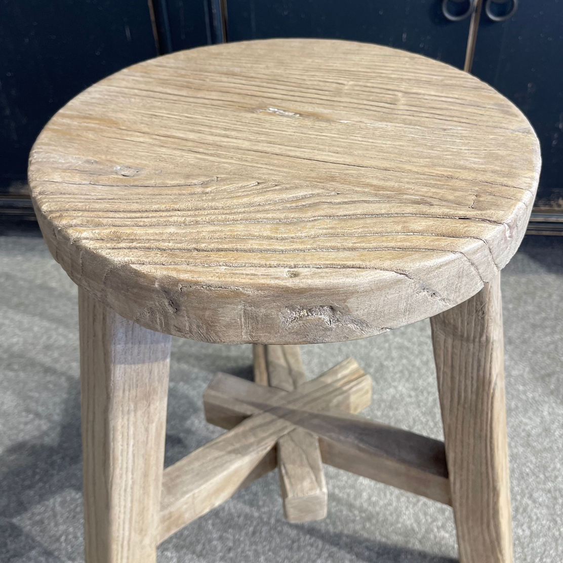 Malaga Wooden Side Table Stool - Round