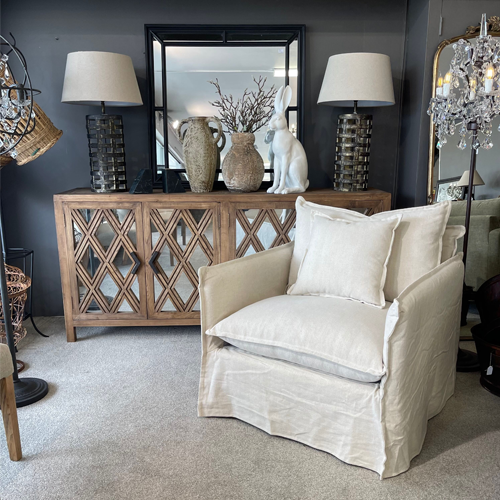 Malibu Linen Slip Cover Armchair - Natural