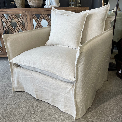 Malibu Linen Slip Cover Armchair - Natural