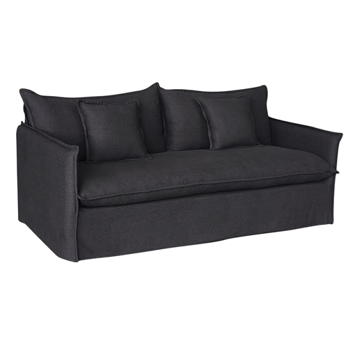 Malibu 2.5 Seater Linen Slipcover Sofa - Charcoal