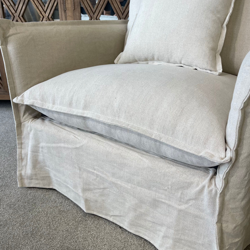 Malibu Linen Slip Cover Armchair - Natural