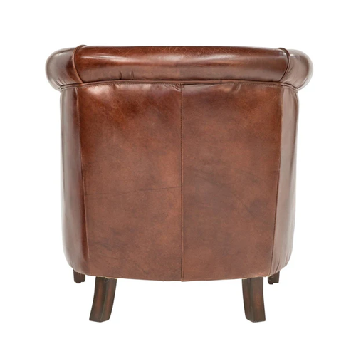 Manutti Leather Tub Chair - Aged Brown