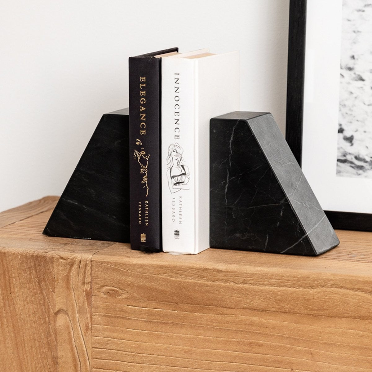 Marble Bookends - Black