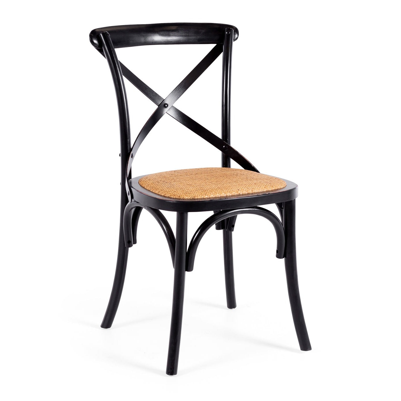Black cross shop back dining chairs