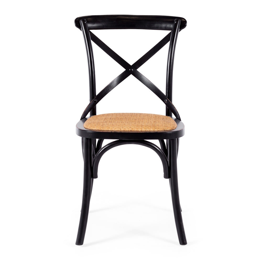 Marcel Cross Back Dining Chair - Black with Metal Cross