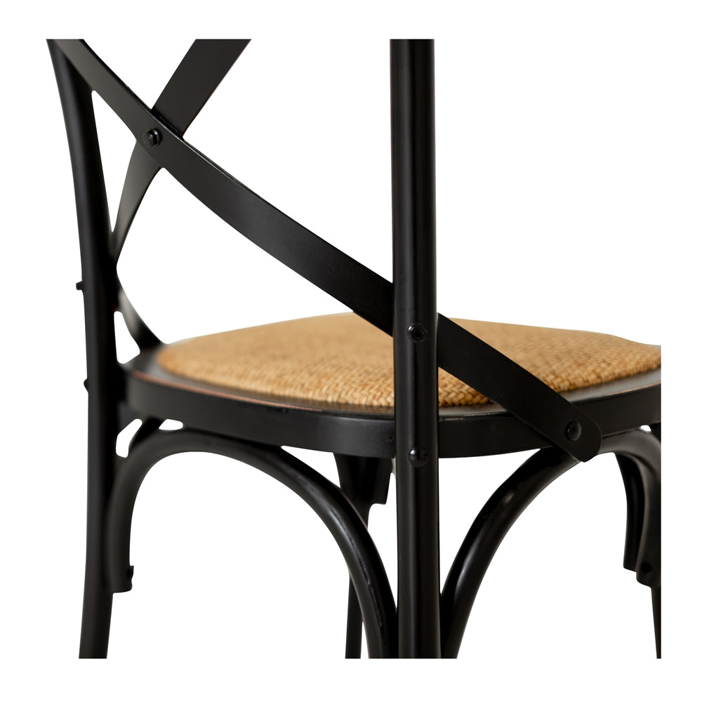 Marcel Cross Back Dining Chair - Black with Metal Cross