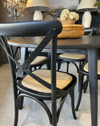 Marcel Cross Back Dining Chair - Black with Metal Cross