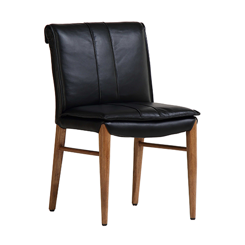 Maxson Black Leather Dining Chair