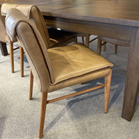 Maxson Tan Leather Dining Chair - Wooden Legs