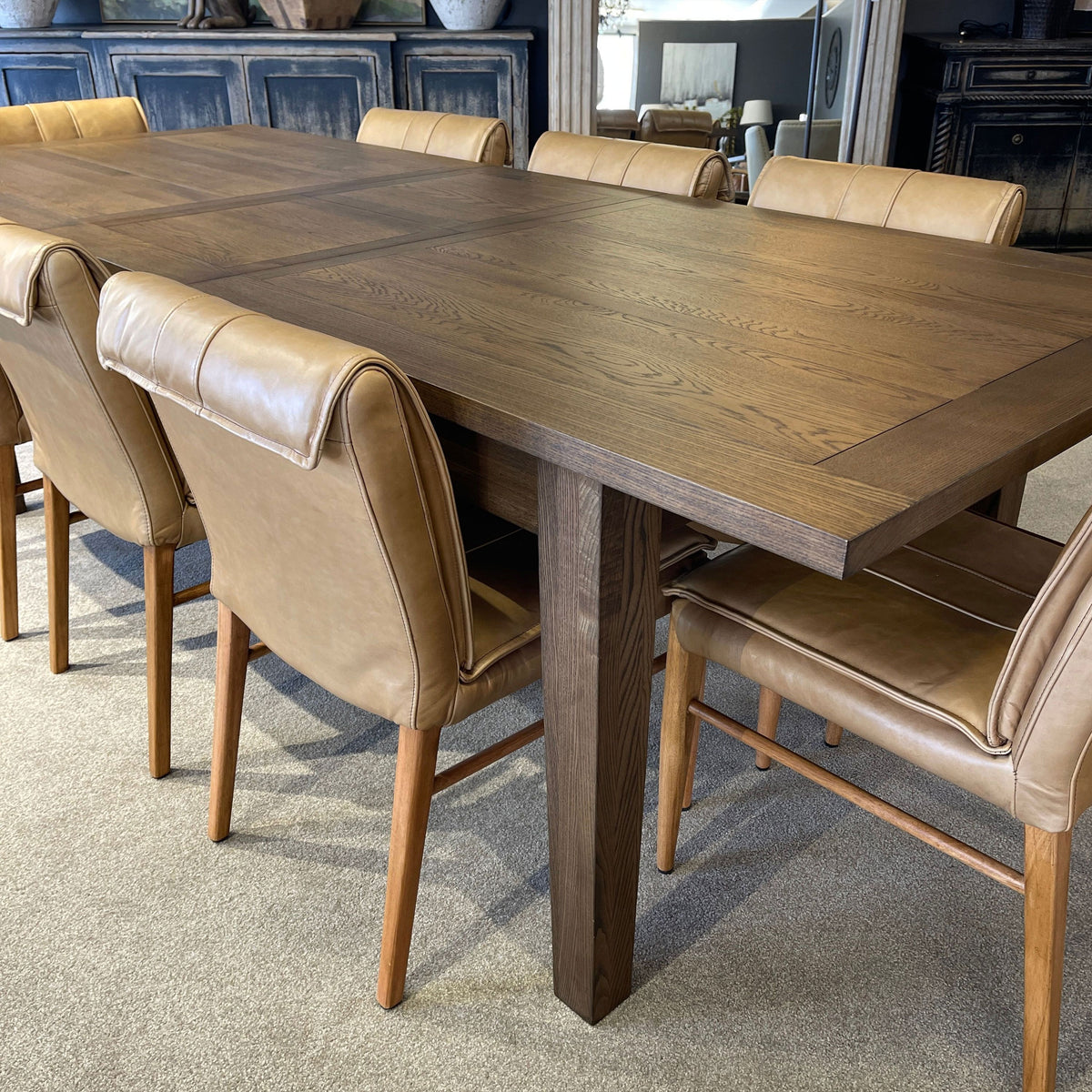 Maxson Tan Leather Dining Chair - Wooden Legs