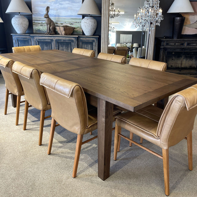 Maxson Tan Leather Dining Chair - Wooden Legs