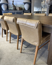 Maxson Tan Leather Dining Chair - Wooden Legs