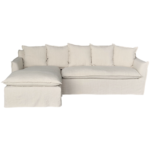 Menorca Linen Slipcover Sofa + Reversible Chaise - Natural