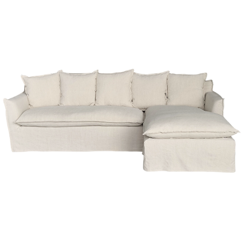 Menorca Linen Slipcover Sofa + Reversible Chaise - Natural