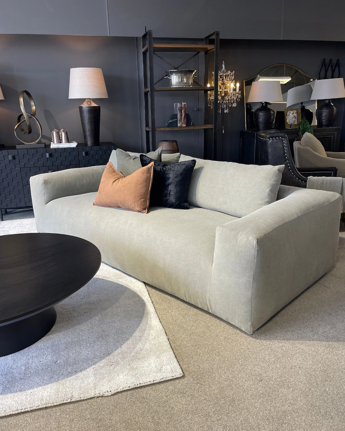 Montana 3.5 Seater Slipcover Sofa - Washed Green