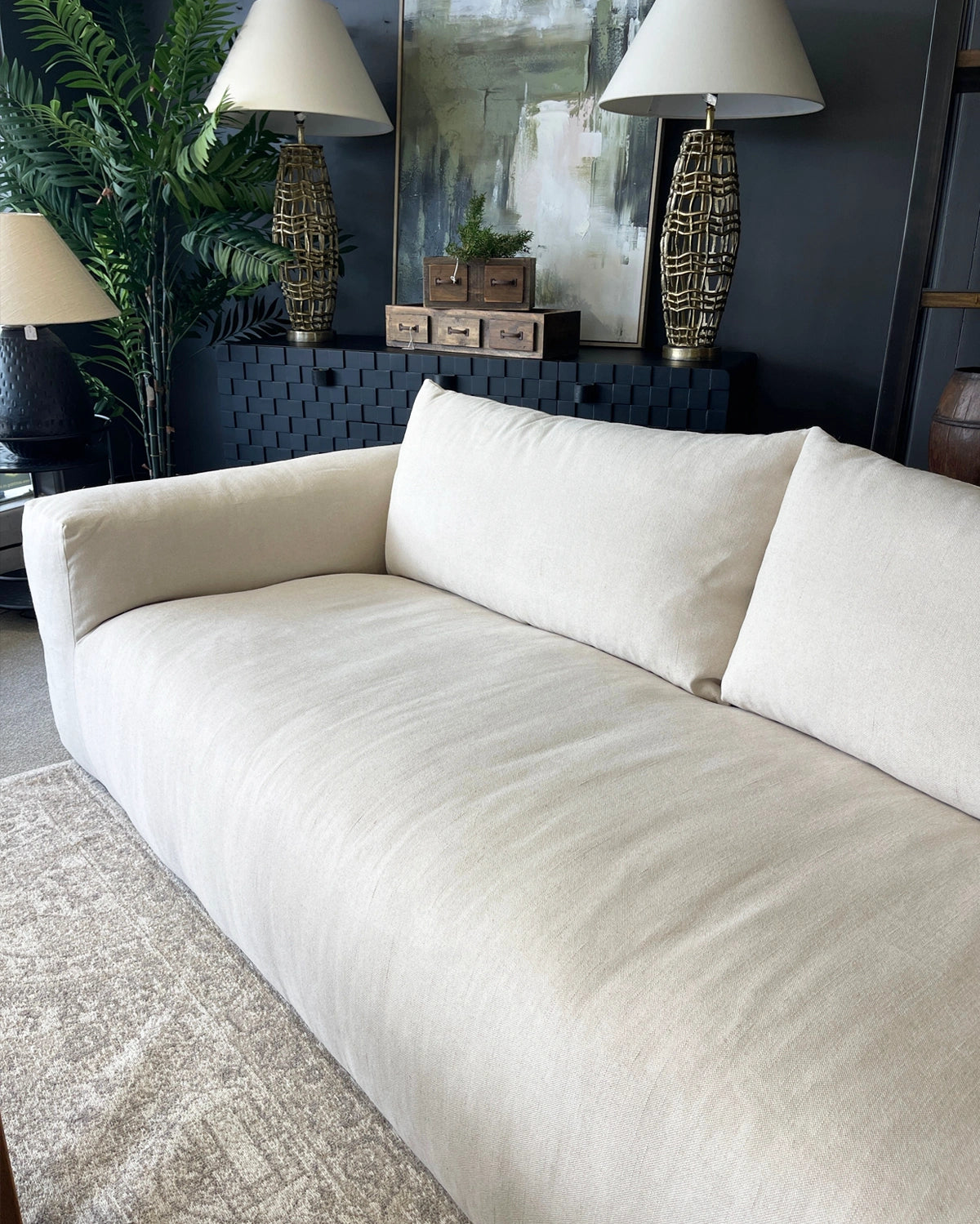 Montana 3.5 Seater Slipcover Sofa - Natural