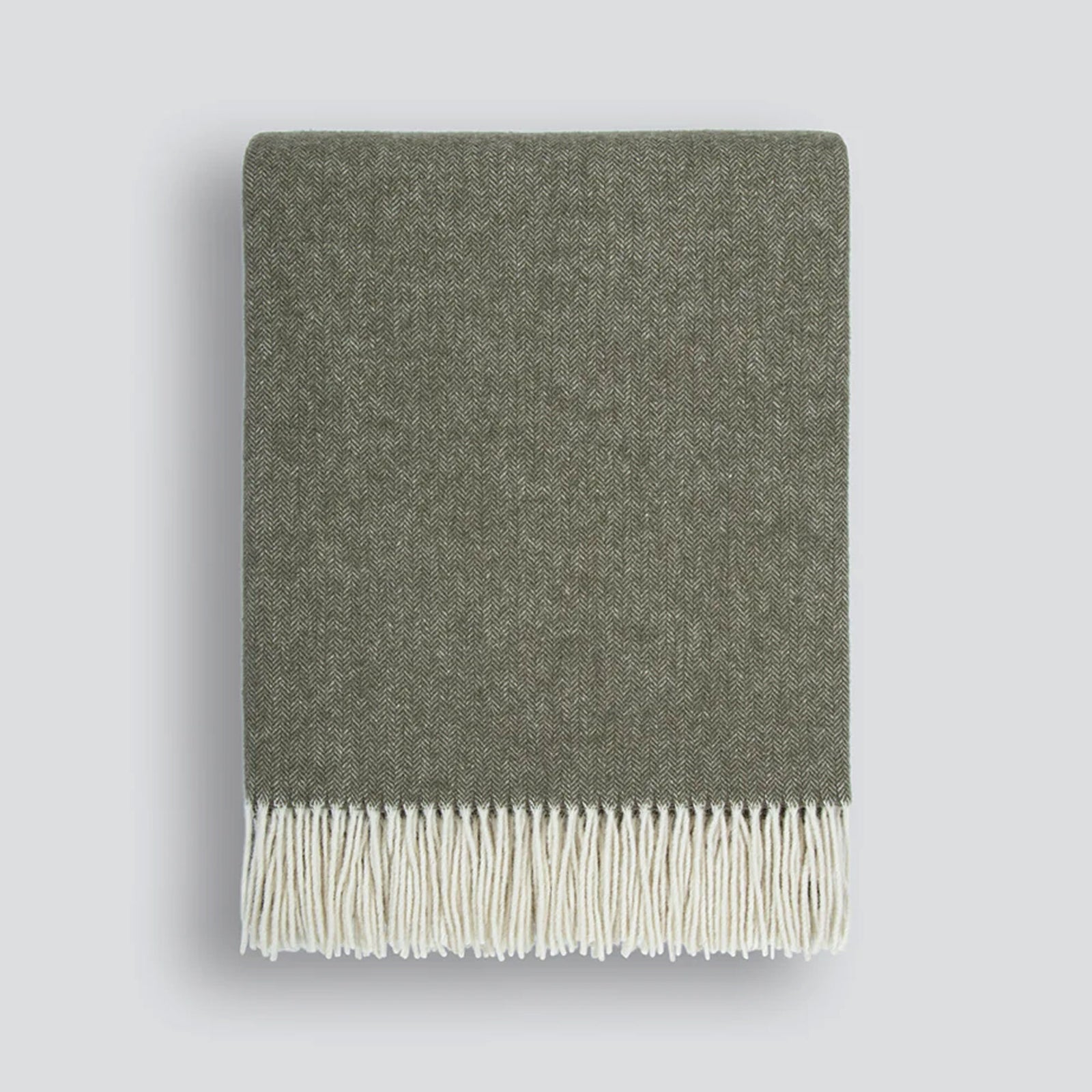 Baya Mosman Merino Wool Throw - Olive