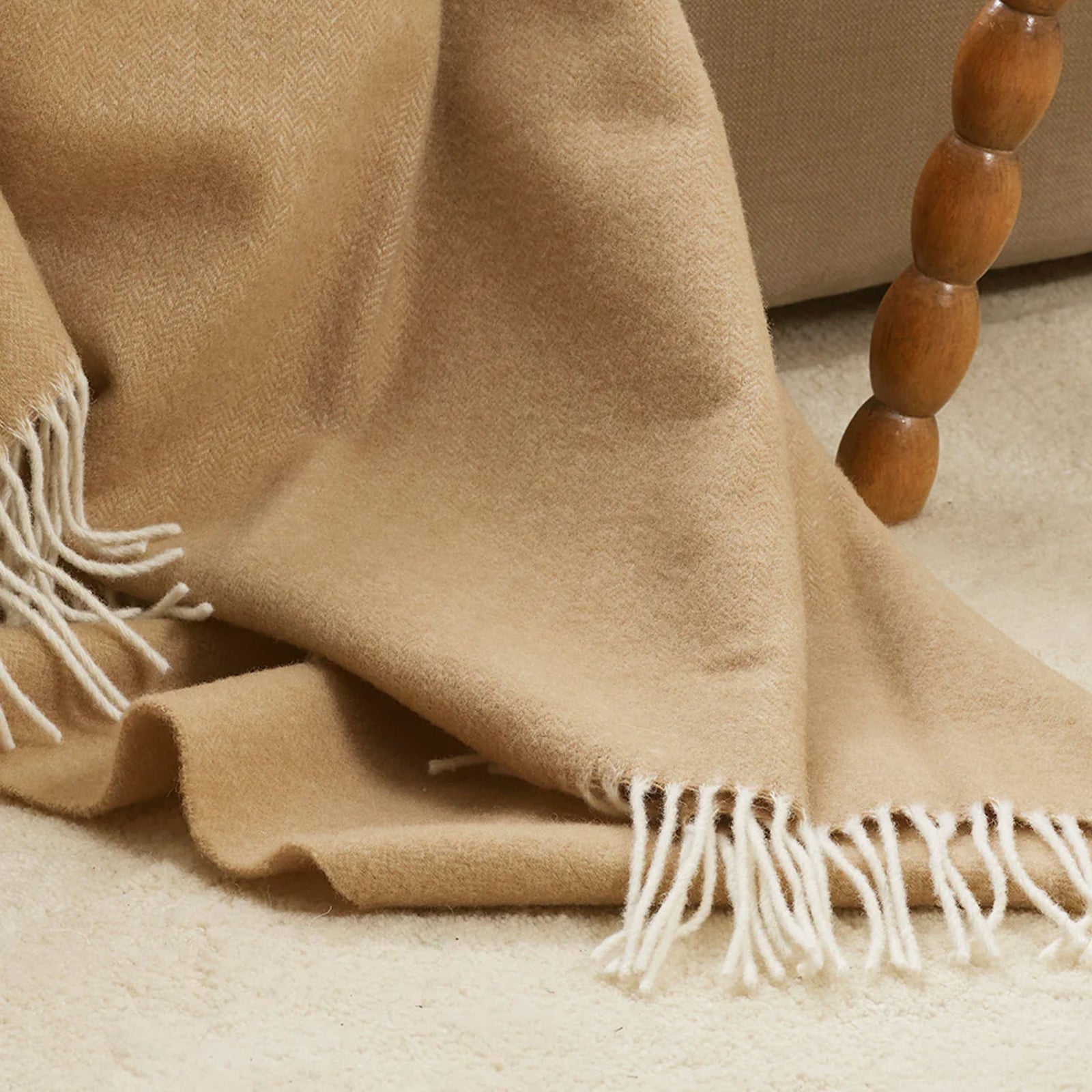 Baya Mosman Merino Wool Throw - Sand