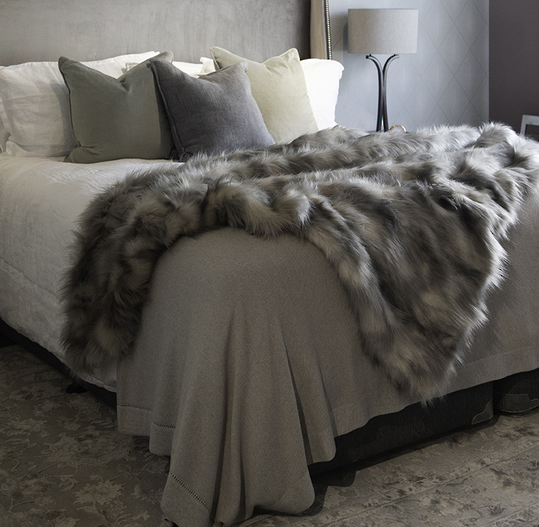 Heirloom Luxurious Faux Fur Throw -  Mountain Hare