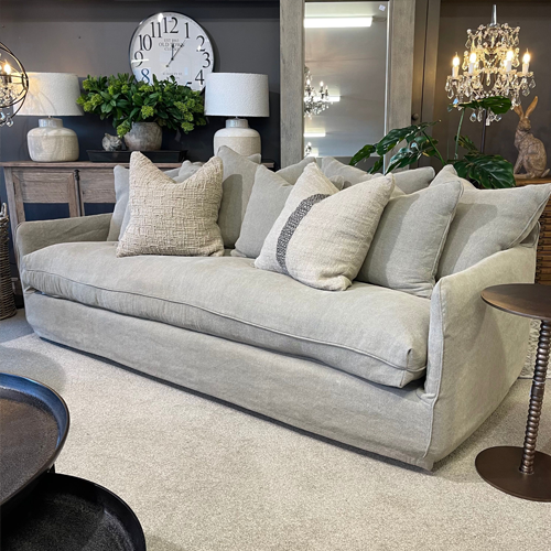 Napa 3 Seater Slipcover Sofa - Khaki