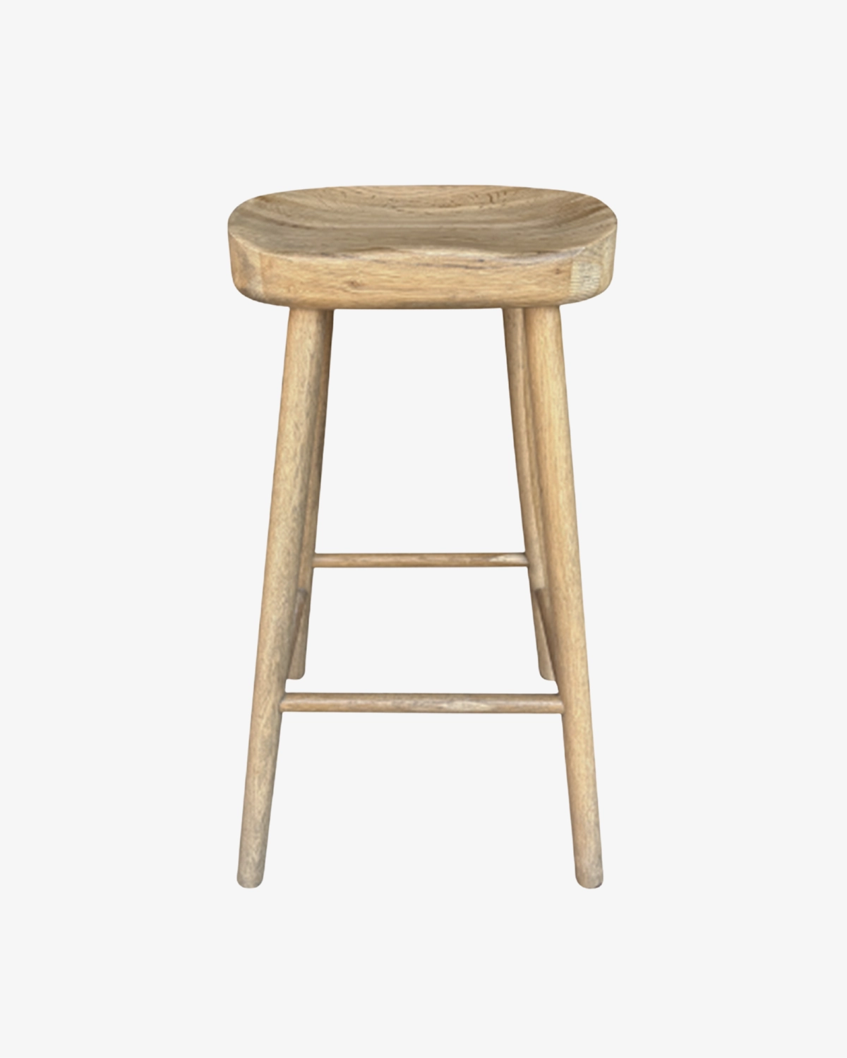 Wooden bar stool on a white background