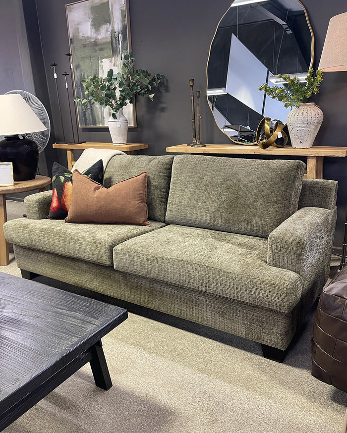 New Yorker 3 + 2.5 Seater Lounge Suite - Green Fabric - Custom NZ Made