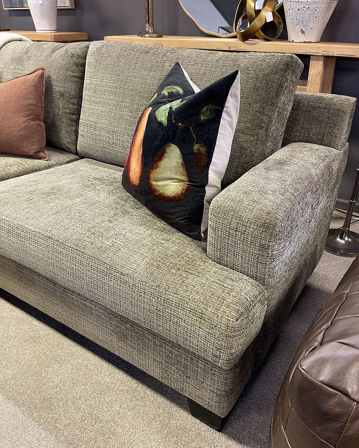 New Yorker 3 + 2.5 Seater Lounge Suite - Green Fabric - Custom NZ Made