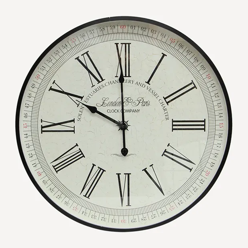 Noir Compass Wall Clock