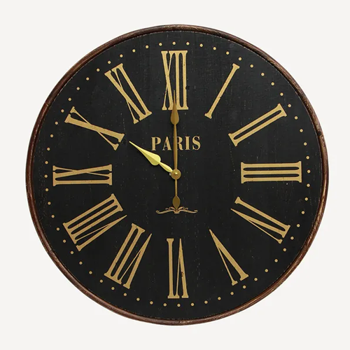 Noir Wood Paris Clock