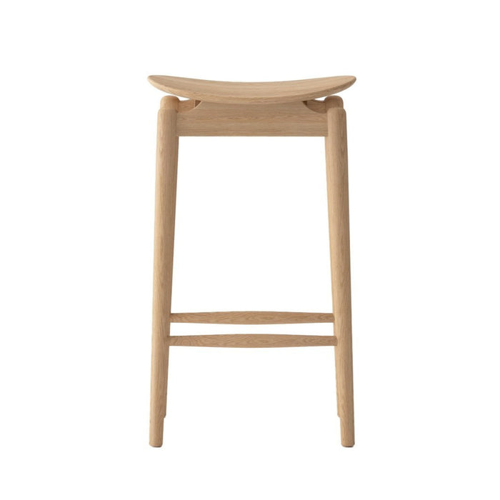 Wooden bar stool on a white background