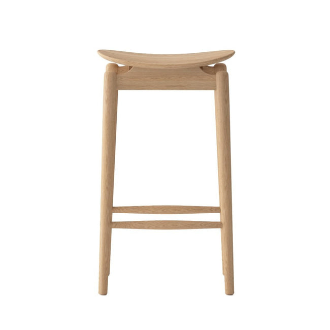 Wooden bar stool on a white background