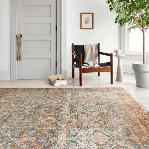 Loloi Layla Floor Rug - Ocean/Rust - 76CMx 198CM Runner