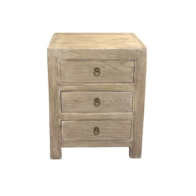 Oklahoma Bedside Table - 3 Drawer - Natural