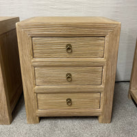Oklahoma Bedside Table - 3 Drawer - Natural