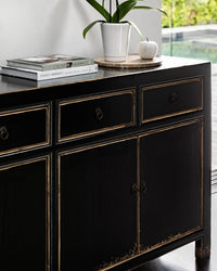 Oneta Painted 4 Door Sideboard - Vintage Black