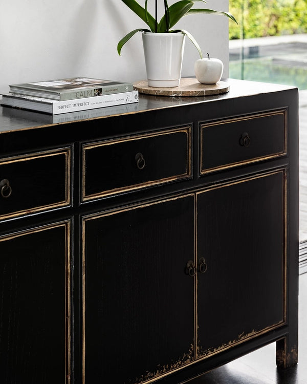 Oneta Painted 4 Door Sideboard - Vintage Black