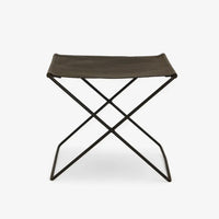 Palma Leather Stool Black