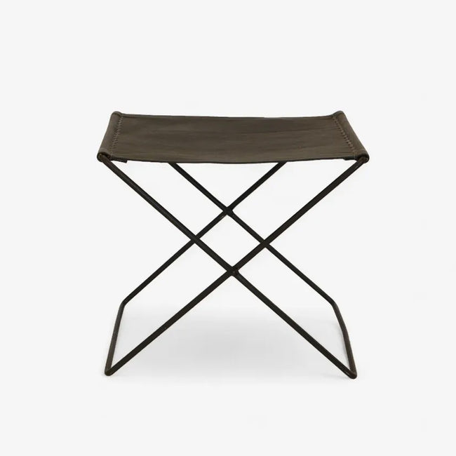 Palma Leather Stool Black