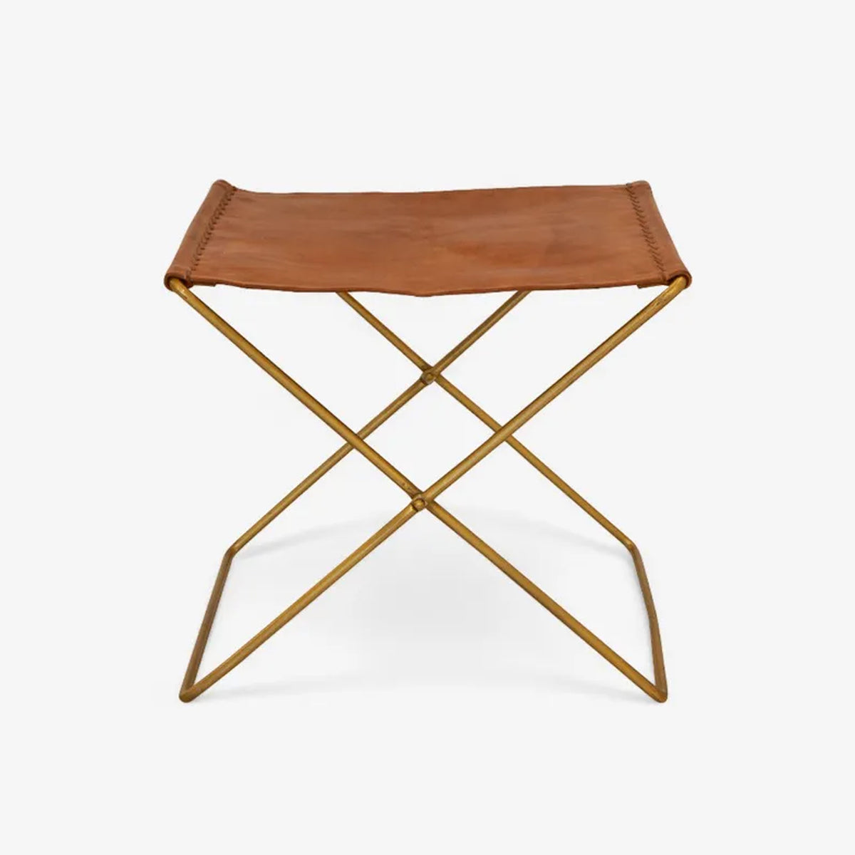 Palma Leather Stool Brown