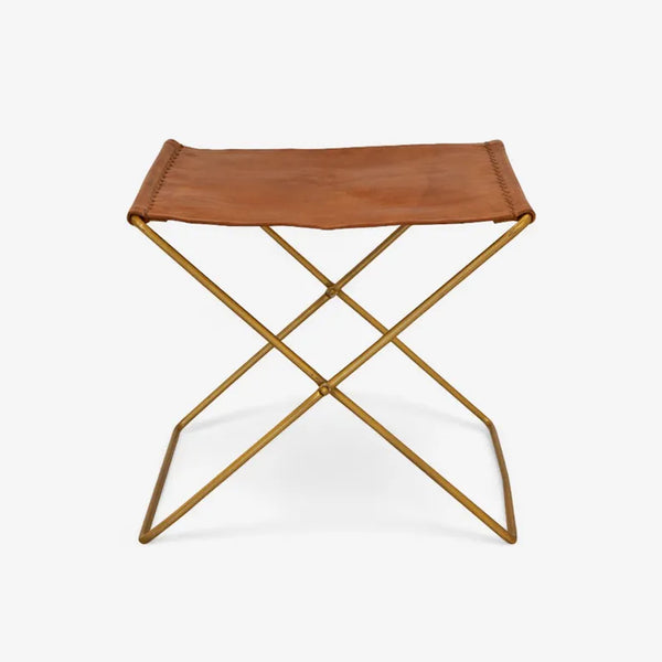 Palma Leather Stool Brown