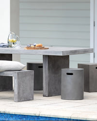 Palma Concrete Outdoor Dining Table Grey - 200CM