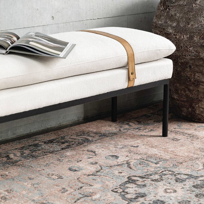 Antalya Turkish Style Floor Rug - Peach/Grey - 240cm x 340cm