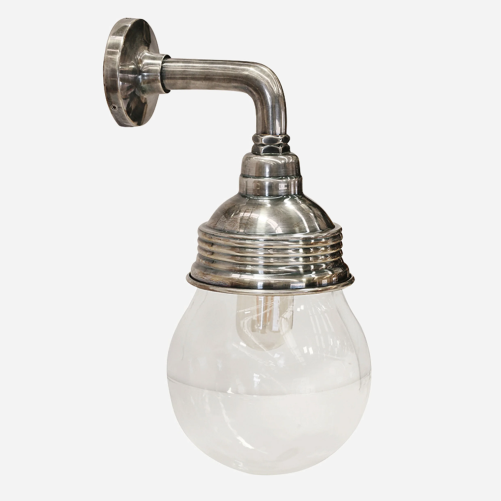 Outdoor IP54 Wall Lamp with Glass - Pewter Finish