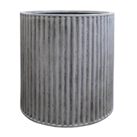 Piako Ribbed Cement Outdoor Planter Pot - Large