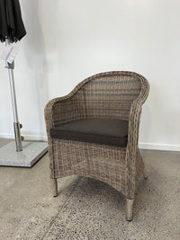 Piha Outdoor Chair - Natural Wicker/Charcoal Cushion