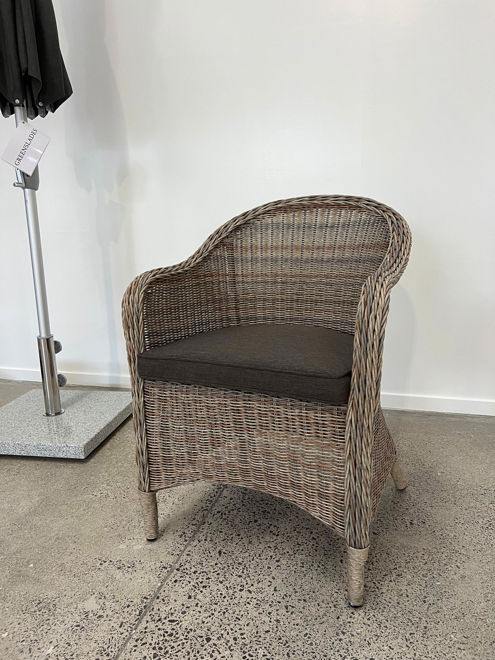 Piha Outdoor Chair - Natural Wicker/Charcoal Cushion