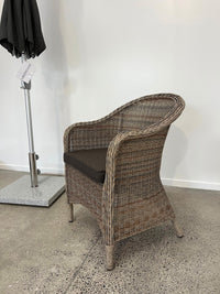 Piha Outdoor Chair - Natural Wicker/Charcoal Cushion