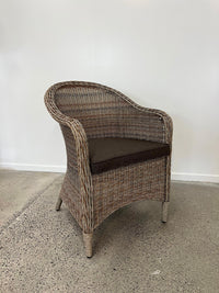 Piha Outdoor Chair - Natural Wicker/Charcoal Cushion