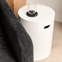 Concrete Pipe Side Table/Stool - Chalk